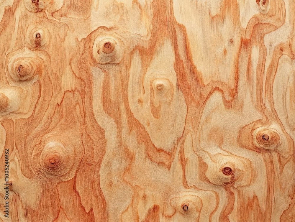 Naklejka premium Smooth Plywood with Knot Hole Texture