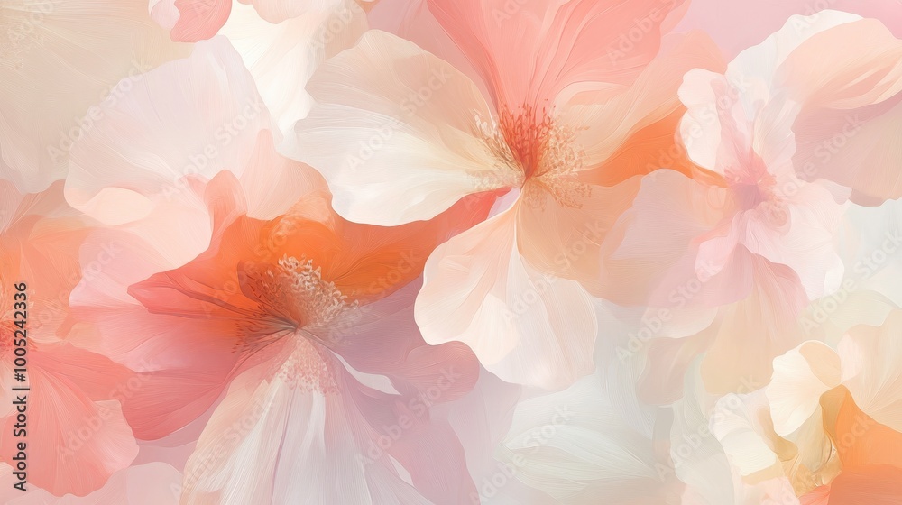 Abstract Pastel Flower Petals Background - Soft Peach and Cream Floral Texture Abstract Pastel Flower Petals Background - Soft Peach and Cream Floral Texture