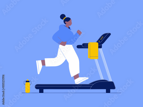 Person Running on Treadmill Illustration