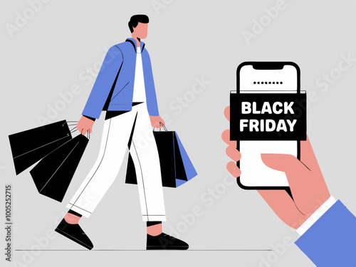 Black Friday shopping illustration