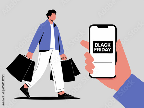 Black Friday shopping illustration