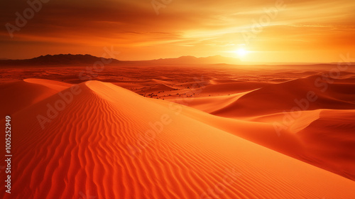 Planet Mars, a vast expanse of red desert with sand dunes stretching as far as the eye can see, Ai generated images photo