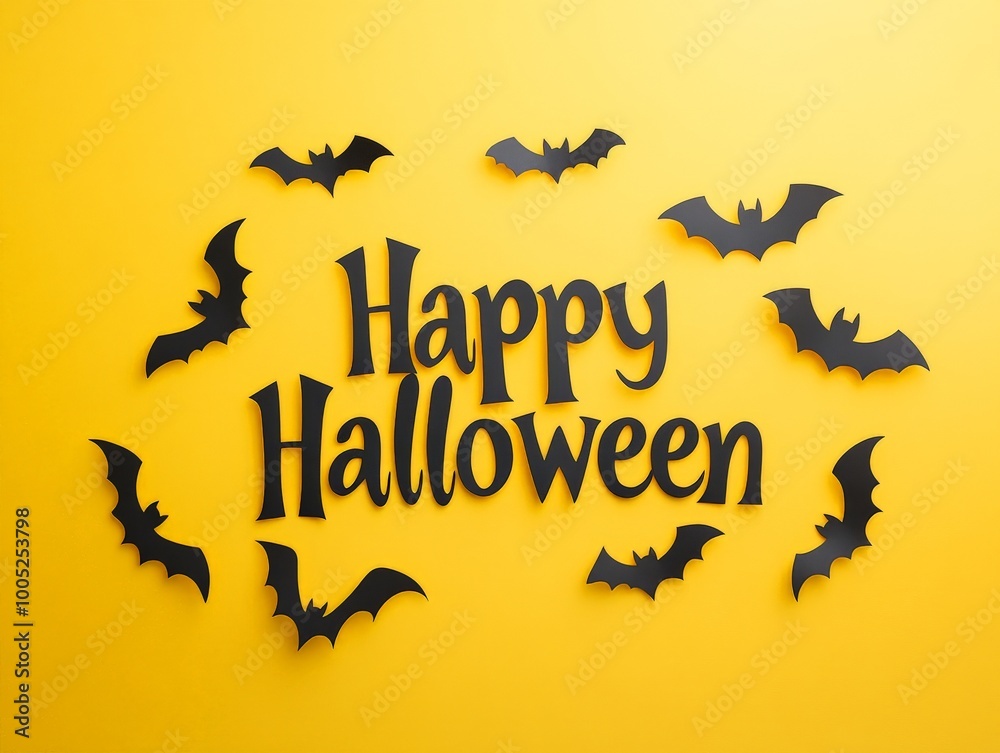 The inscription Happy Halloween made of paper The inscription Happy Halloween made of paper