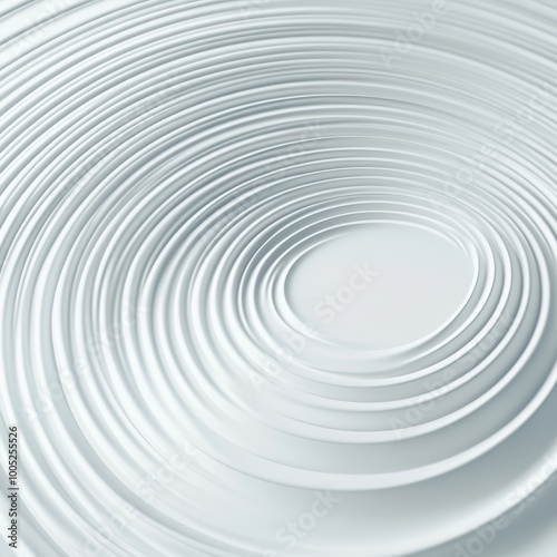 Abstract White Circular Pattern Background - Minimalist Design, 3D Rendering.