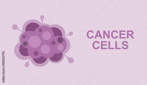 Cancer cells disease treatment concept template web banner vector illustration.