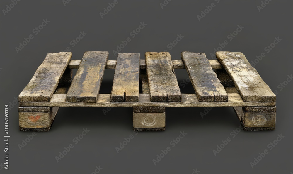 Old wooden pallet with a rustic look against a dark background, perfect for DIY projects, industrial decor, or upcycled furniture ideas. Old wooden pallet with a rustic look against a dark background, perfect for DIY projects, industrial decor, or upcycled furniture ideas.