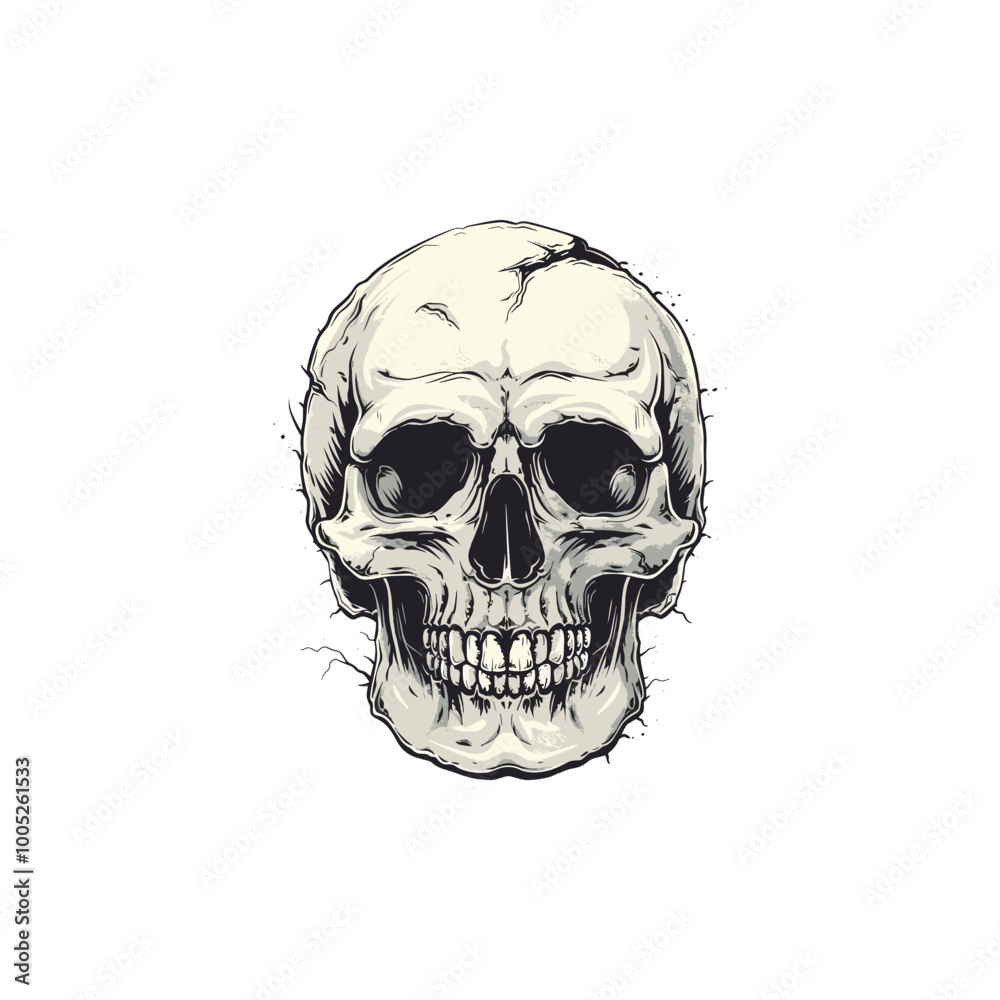 Fototapeta premium black and white vintage skull vector
