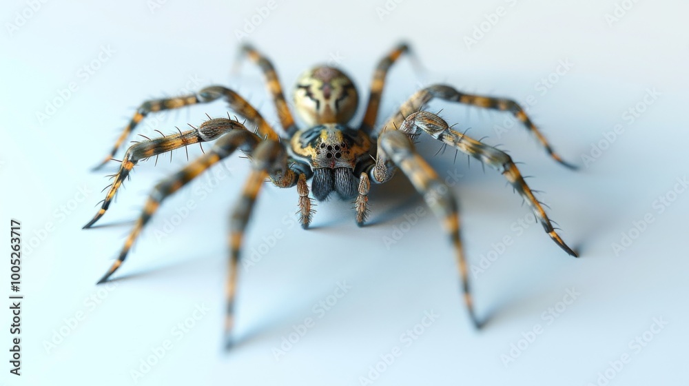 Minimalist 3D Spider in a Clean Garden Setting Minimalist 3D Spider in a Clean Garden Setting