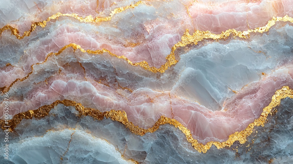 Obraz premium A pastel white marble background with thin gold veins creating a peaceful, refined aesthetic