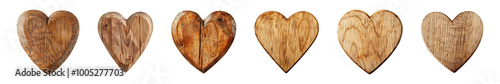 heart shapes blank wooden sign board wood on a transparent or white background. Valentine's Day, wedding, love, cut out, PNG