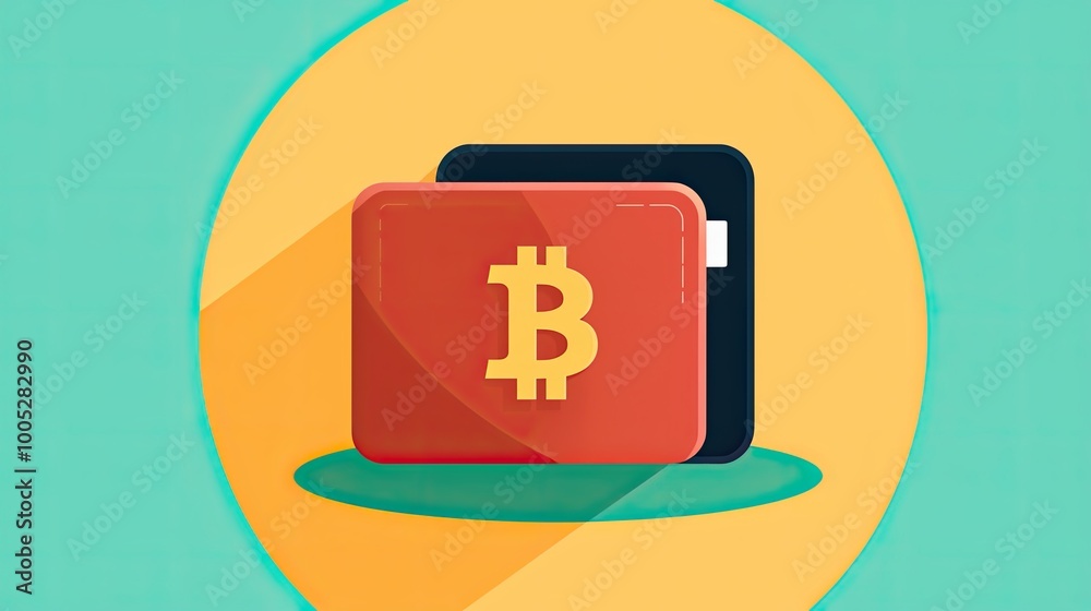 A digital wallet illustration featuring a Bitcoin symbol, representing cryptocurrency storage and transactions. A digital wallet illustration featuring a Bitcoin symbol, representing cryptocurrency storage and transactions.