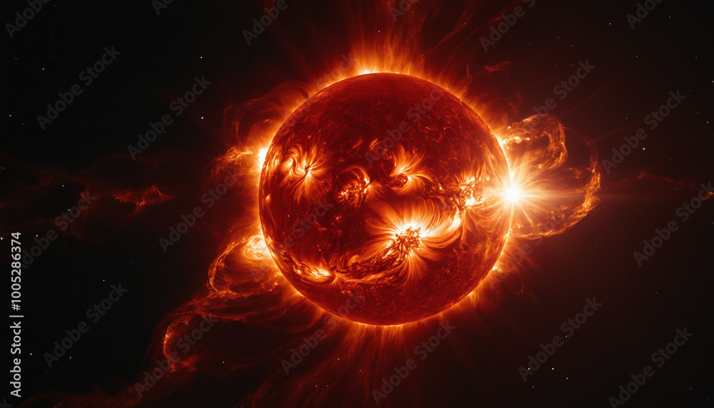 fiery explosion in the space fiery explosion in the space