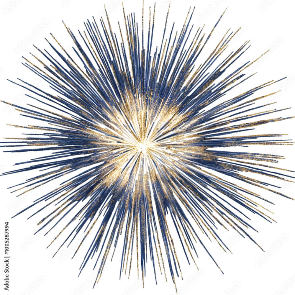 Obraz premium Radiant Blue and Gold Firework Burst