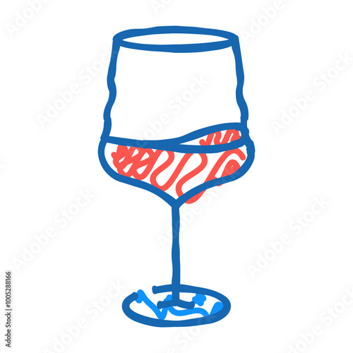 merlot wine glass doodle icon sketch vector. merlot wine glass sign. isolated symbol illustration
