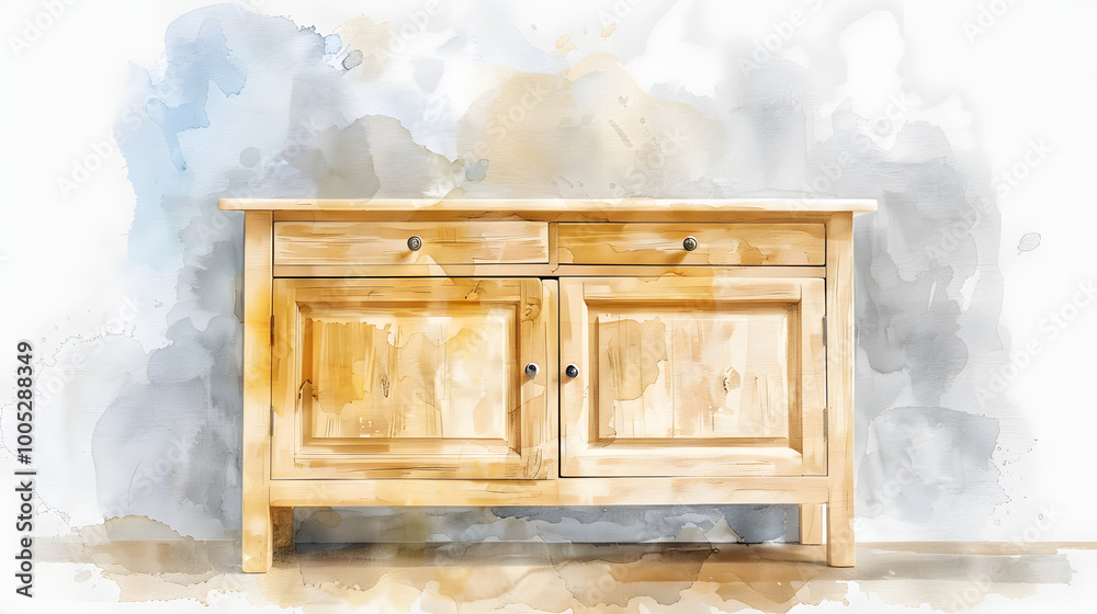 Sideboard furniture Background Watercolor Sideboard furniture Background Watercolor