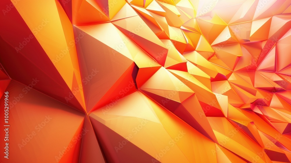 Fototapeta premium Abstract Orange and Red Geometric Polygonal Pattern