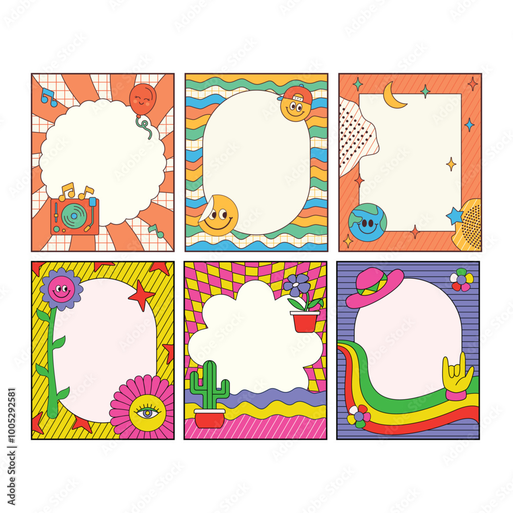 Fototapeta premium Set of retro frame vector