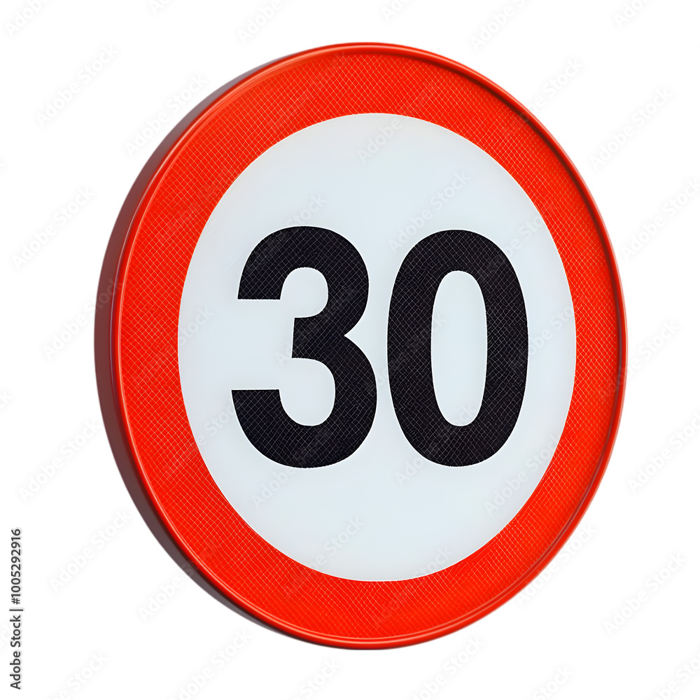 Round Red Speed Limit Sign with Numeric Display Round Red Speed Limit Sign with Numeric Display