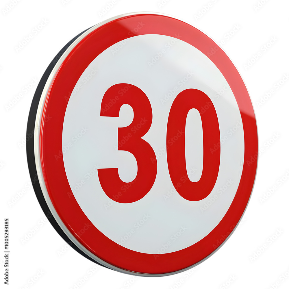 Round Red and White Speed Limit Sign Round Red and White Speed Limit Sign