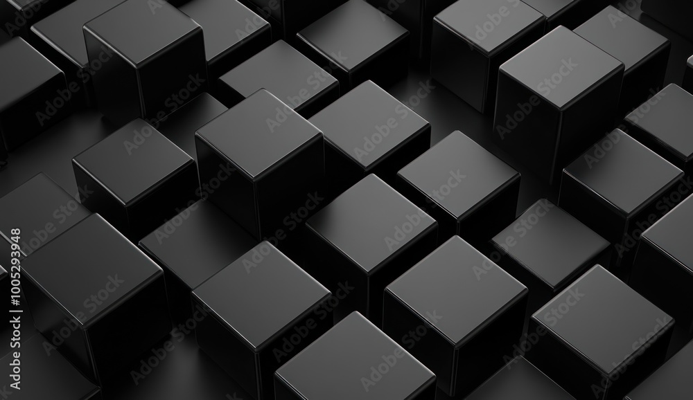 Abstract Black Cube Pattern Abstract Black Cube Pattern