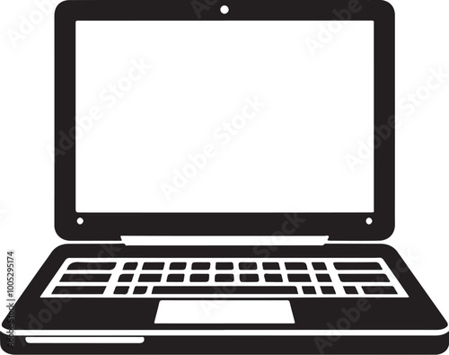 A laptop icon silhouette vector illustration 
