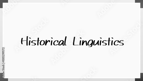 Historical Linguistics のホワイトボード風イラスト