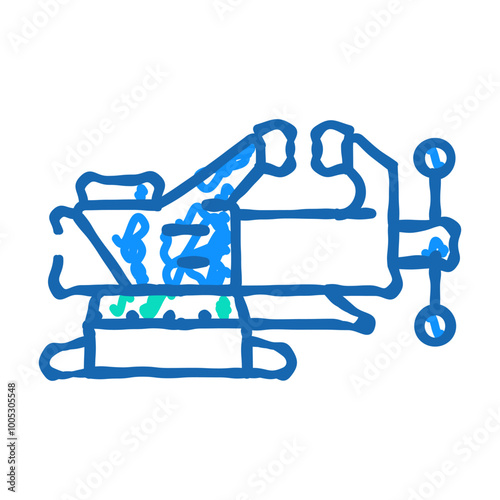swivel base bench vice doodle icon sketch vector. swivel base bench vice sign. isolated symbol illustration