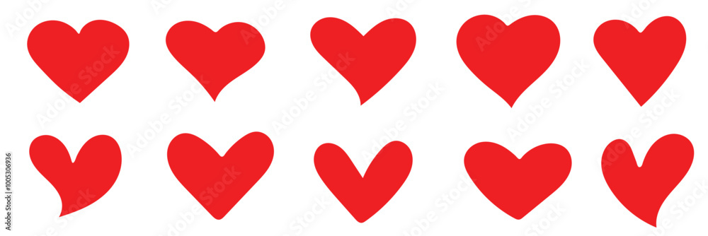 Heart love valentine vector illustration icon set. Red color. Solid simple shape. Template for sticker cutting. Heart love valentine vector illustration icon set. Red color. Solid simple shape. Template for sticker cutting.