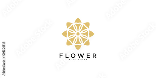 Abstrack luxury floral logo design. Premium Vector