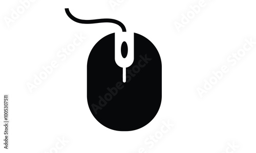 Illustration of mouse with cable, mouse icon vector, computer mouse icon flat trendy outline style illustration isolated on white background.