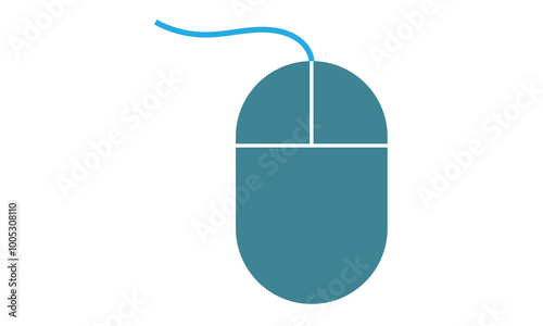 Illustration of mouse with cable, mouse icon vector, computer mouse icon flat trendy outline style illustration isolated on white background.