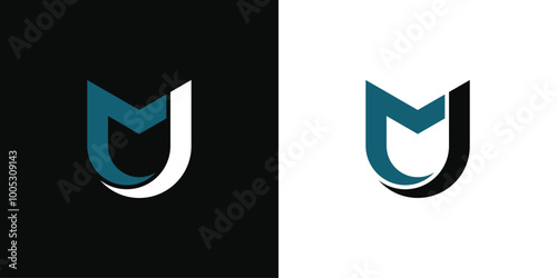 MJ or JM initial letter logo design. Premium Vector