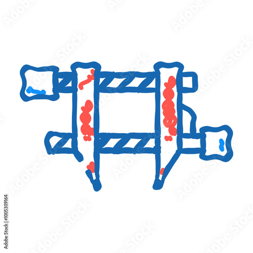 parallel clamp doodle icon sketch vector. parallel clamp sign. isolated symbol illustration