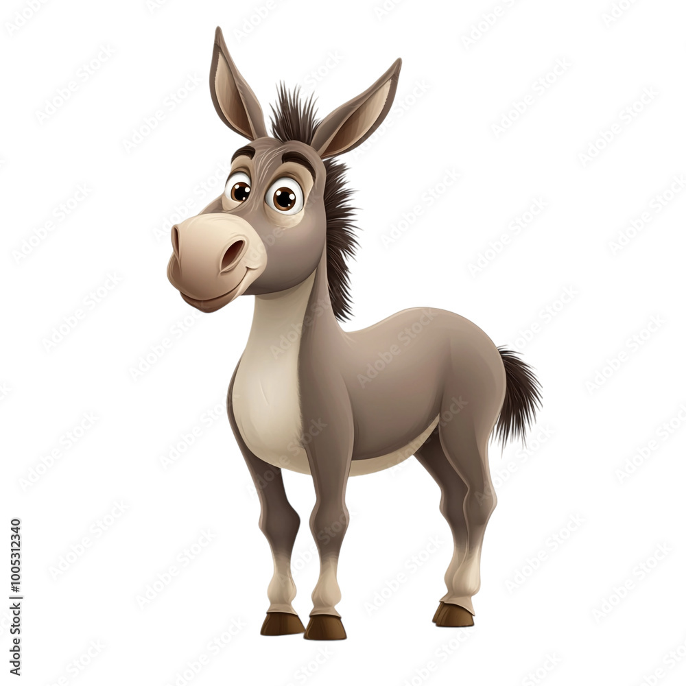 Cartoon Donkey Character on transparent background Cartoon Donkey Character on transparent background