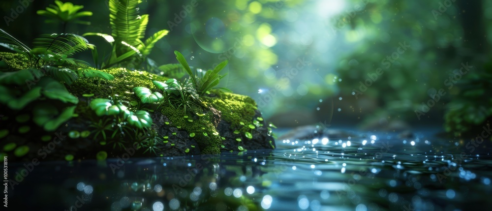 Sparkling Stream in Lush Forest Paradise Sparkling Stream in Lush Forest Paradise