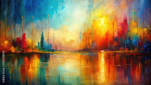 Wallpaper Mural Abstract oil painting in modern style on canvas , art, oil painting, abstract, modern, canvas, colorful, texture Torontodigital.ca