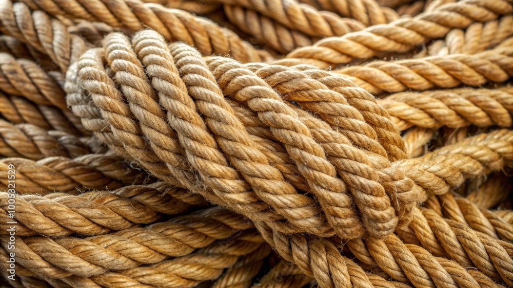 Close up of a bundle of fibrous sustainable knotted jute rope , jute, fiber, sustainable, eco-friendly, natural, close up Close up of a bundle of fibrous sustainable knotted jute rope , jute, fiber, sustainable, eco-friendly, natural, close up