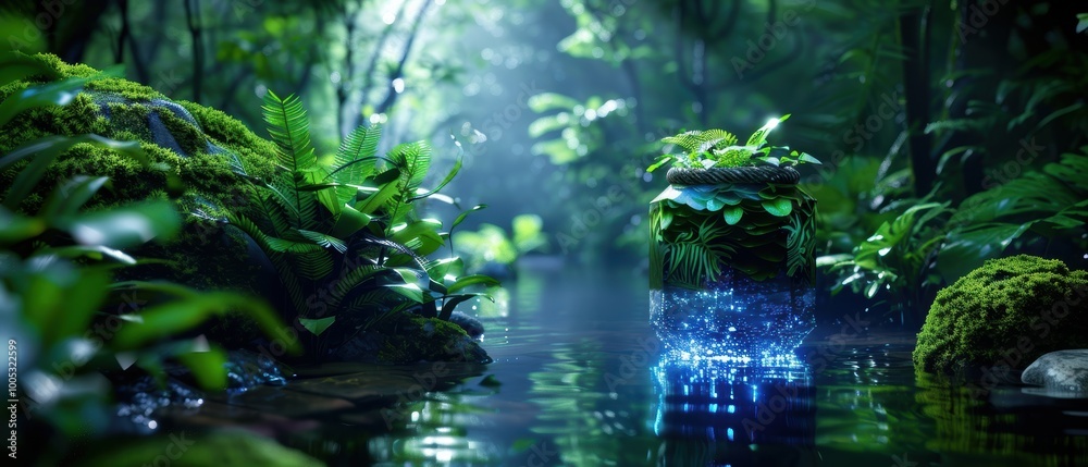 Glimmering Stream in a Lush Forest Paradise Glimmering Stream in a Lush Forest Paradise