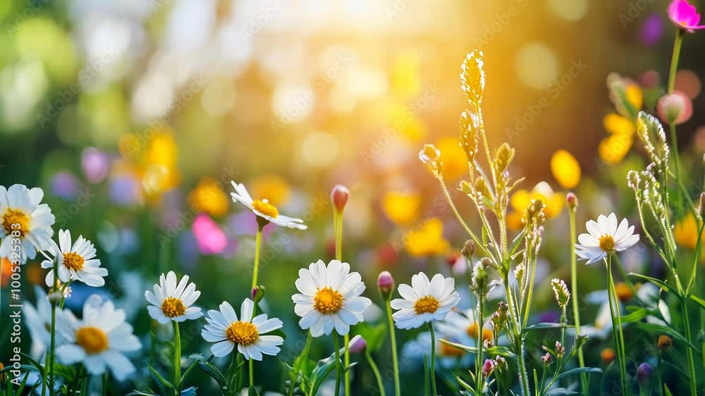 White Daisies in a Sunlit Meadow White Daisies in a Sunlit Meadow