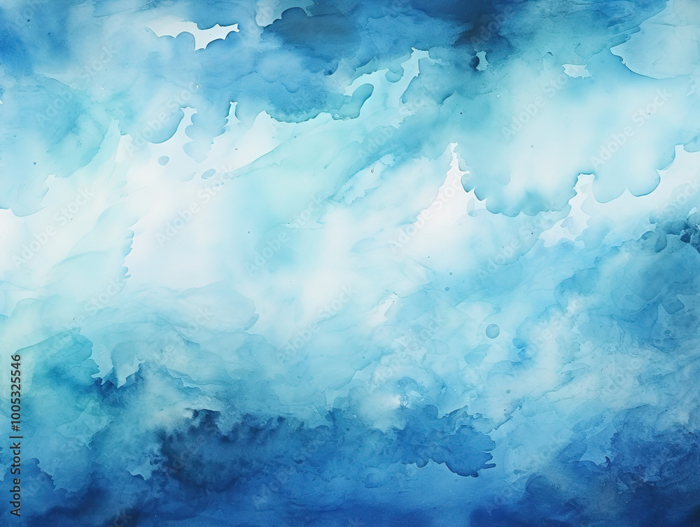 Fototapeta premium Extraordinary abstract watercolor blue ocean for textures fresh cheerful and relaxing summer concept