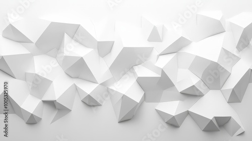 3D render of a white low poly background with a clean and geometric design, ideal for professional use