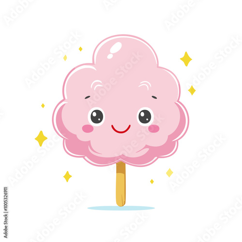Cotton Candy Food Eat Meal Snack Cuisine Animation Kawaii Character
