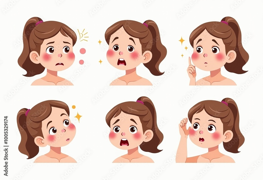 Beauty Standards Blues: Vector Illustration of a Girl's Struggle to Meet Societal Beauty Expectations Beauty Standards Blues: Vector Illustration of a Girl's Struggle to Meet Societal Beauty Expectations