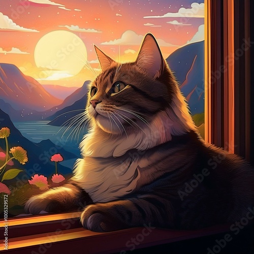 cute cat on the window