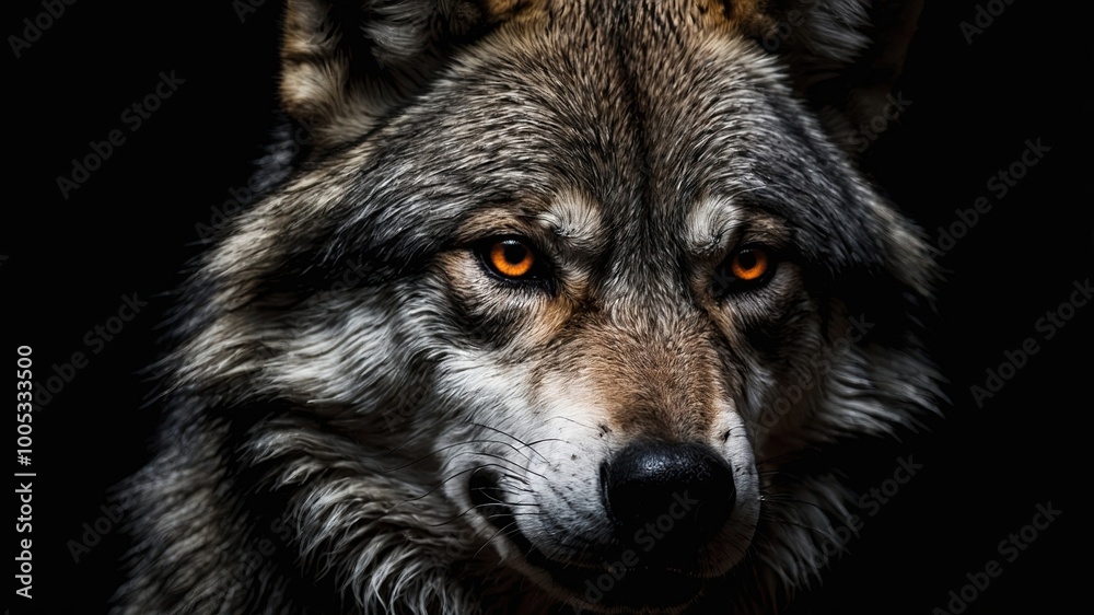 black wolf portrait black wolf portrait