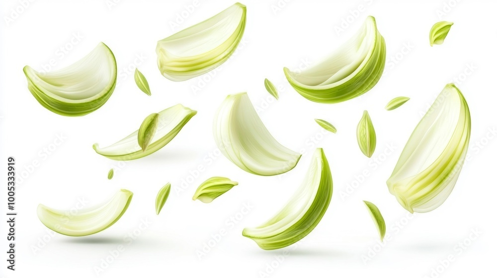 Obraz premium Floating Onion Layers Generative AI