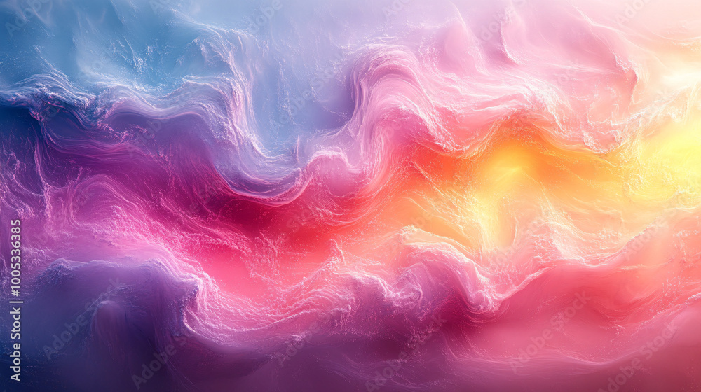 Fototapeta premium abstract colorful swirling clouds background - digital art, pink, yellow, blue, red, fantasy, sky, dreamy