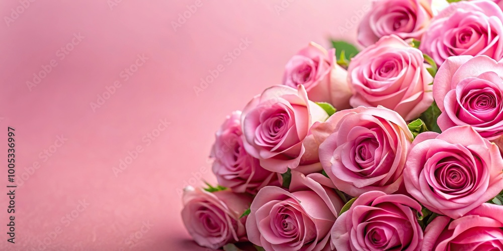 Pink roses on pink background with copy space Pink roses on pink background with copy space