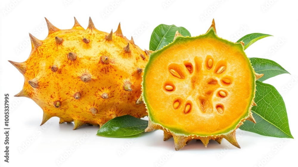 Kiwano fruit on white background Generative AI Kiwano fruit on white background Generative AI