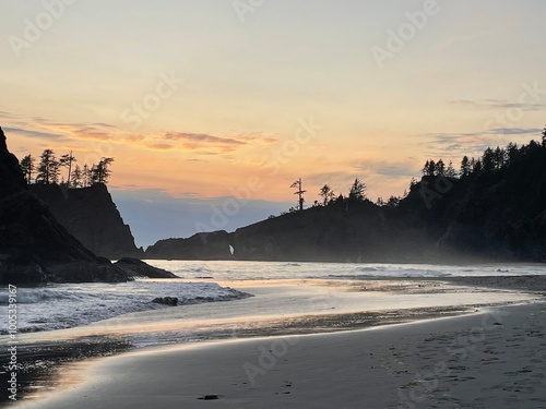 Sunset on Ocean Reflecting in Water